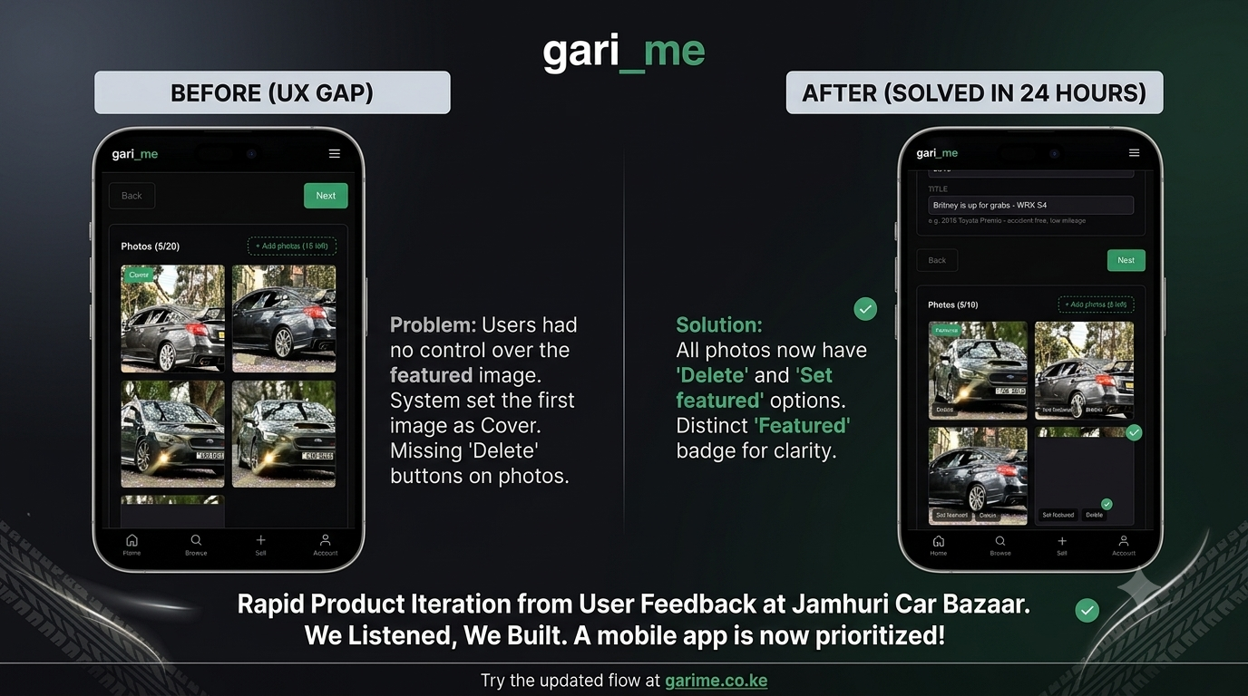 Field-Testing Gari Me: What the Jamhuri Car Bazaar Taught Me About User Feedback